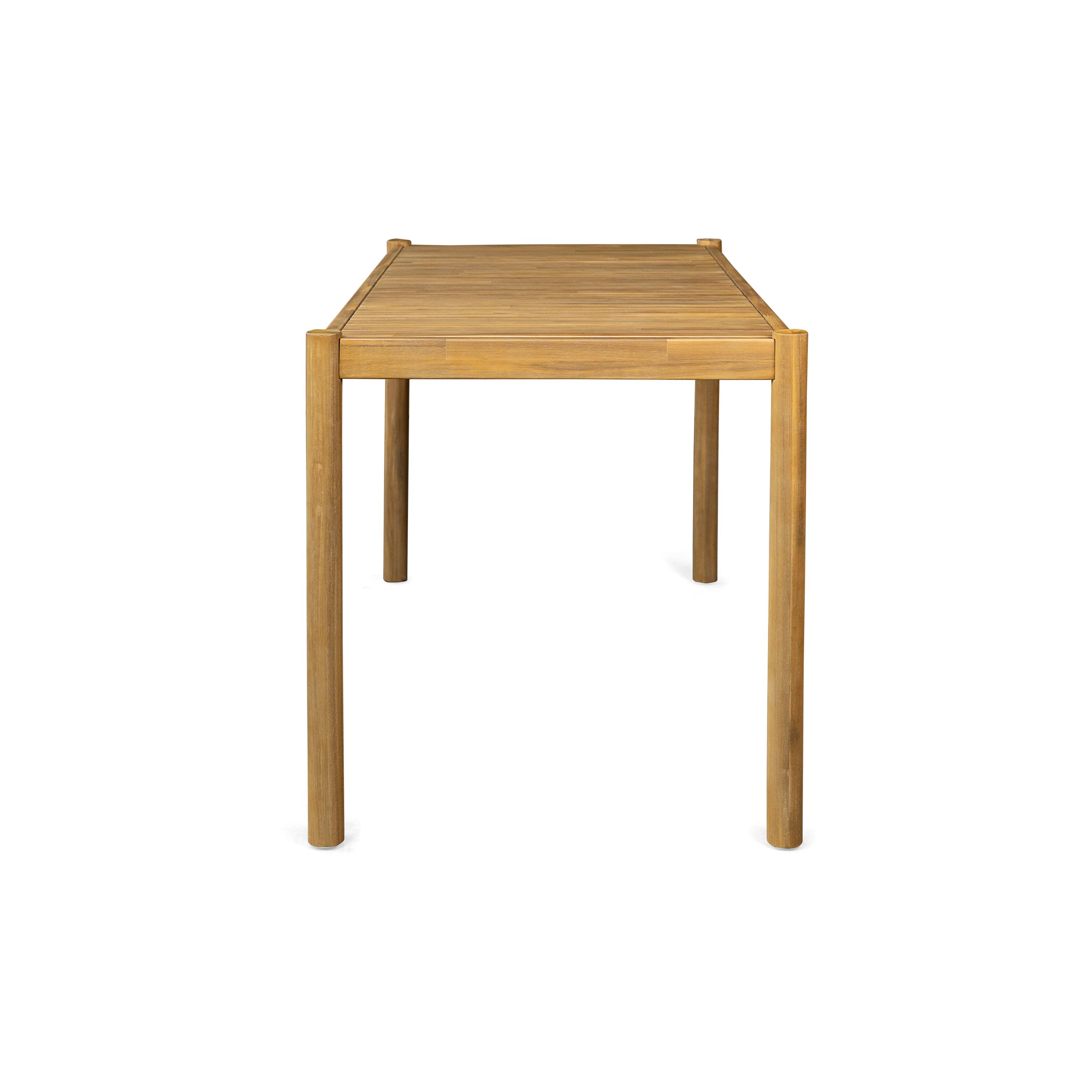 Back. Mondawe - 55"L Acacia Wood Dining Table - Light Teak.