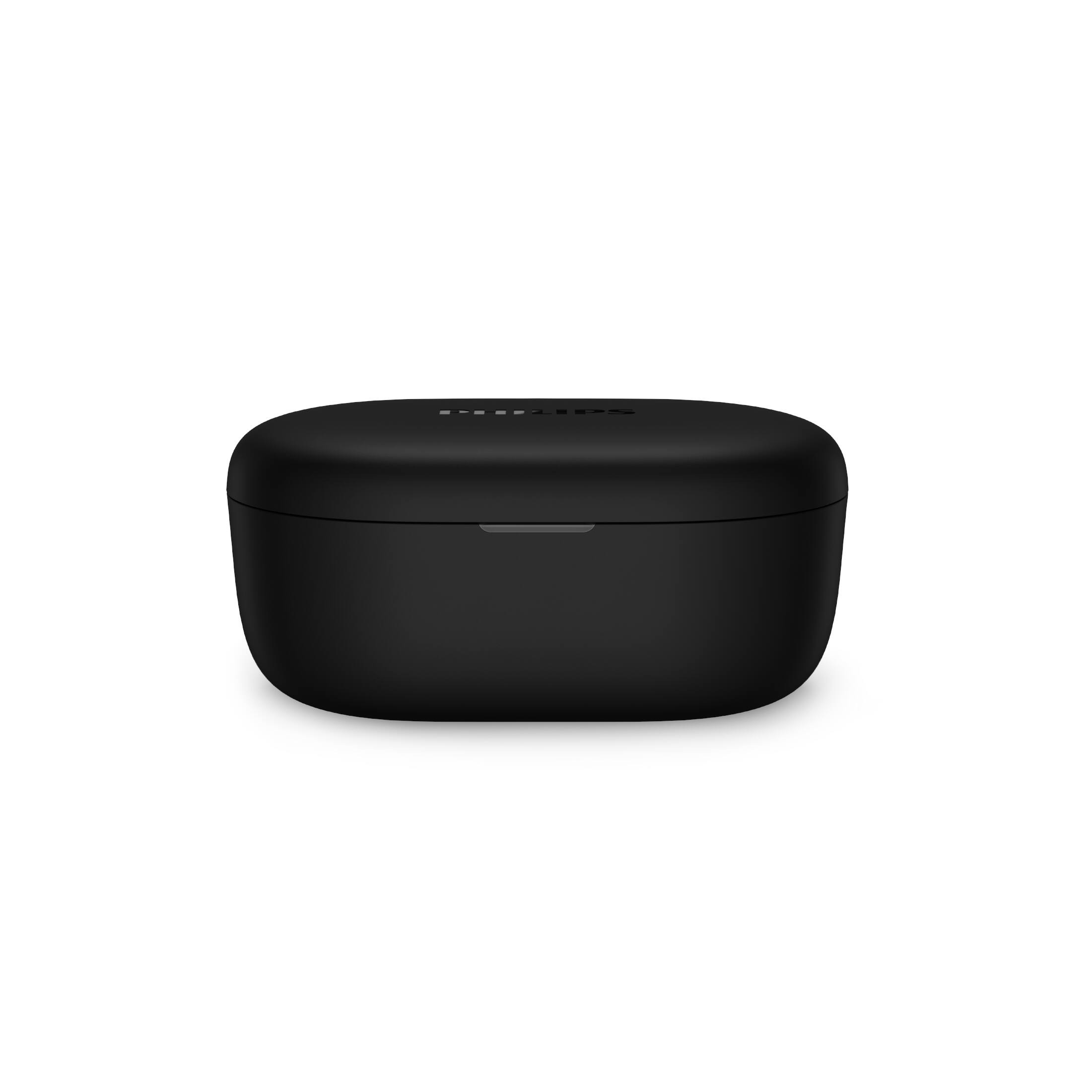 Back. Philips - TAT1300 True Wireless In-Ear Bluetooth Earbuds with SecureFit Ear Tips, 24H Playtime - Black.