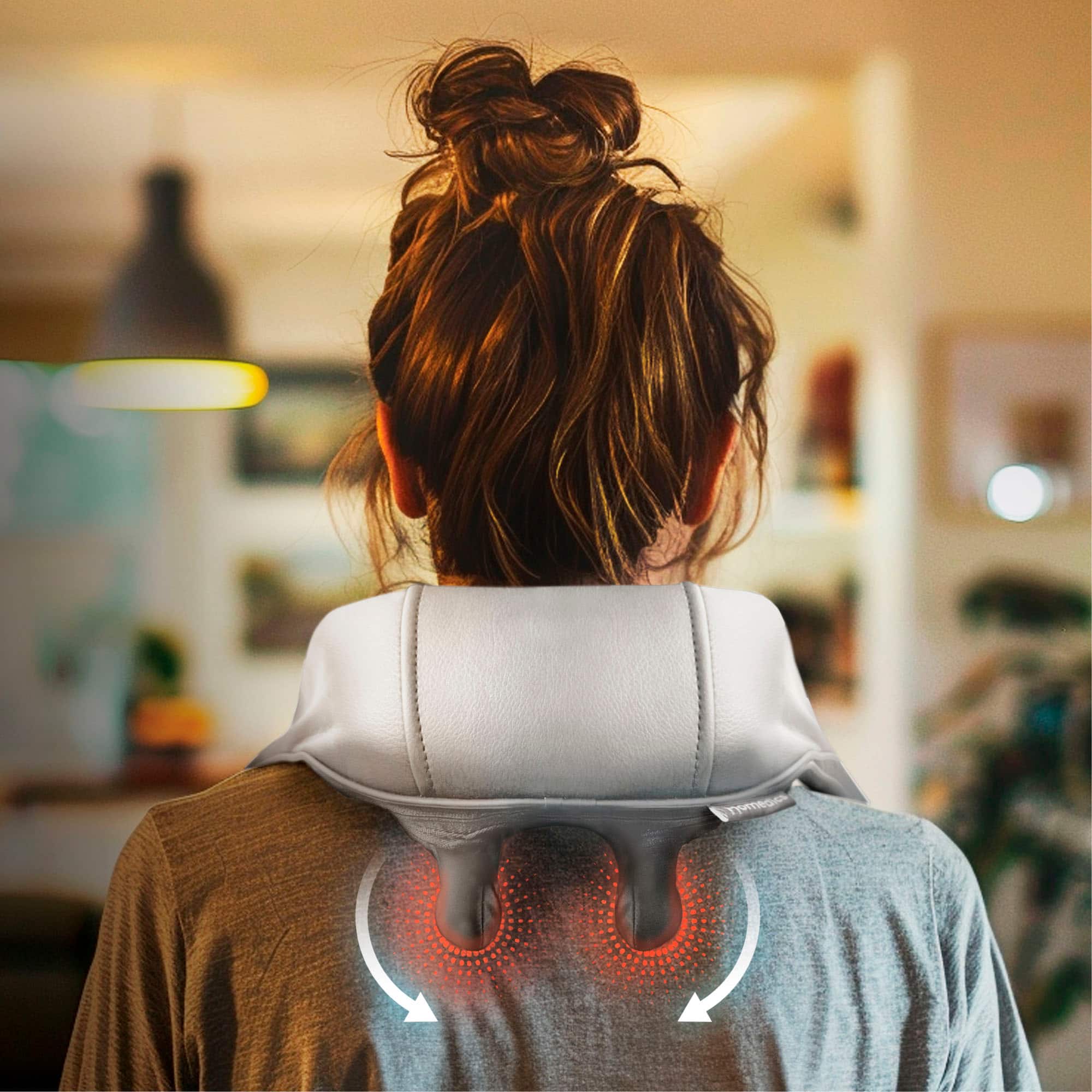 Alt View Zoom 11. Homedics - Deep Kneading Rechargeable Neck & Shoulder Massager with Heat - Gray.