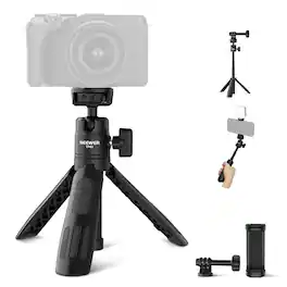 Neewer - Mini Desk Tripod & Selfie Stick - Portable Stand with Ball Head for Phone, GoPro & Webcam - Black