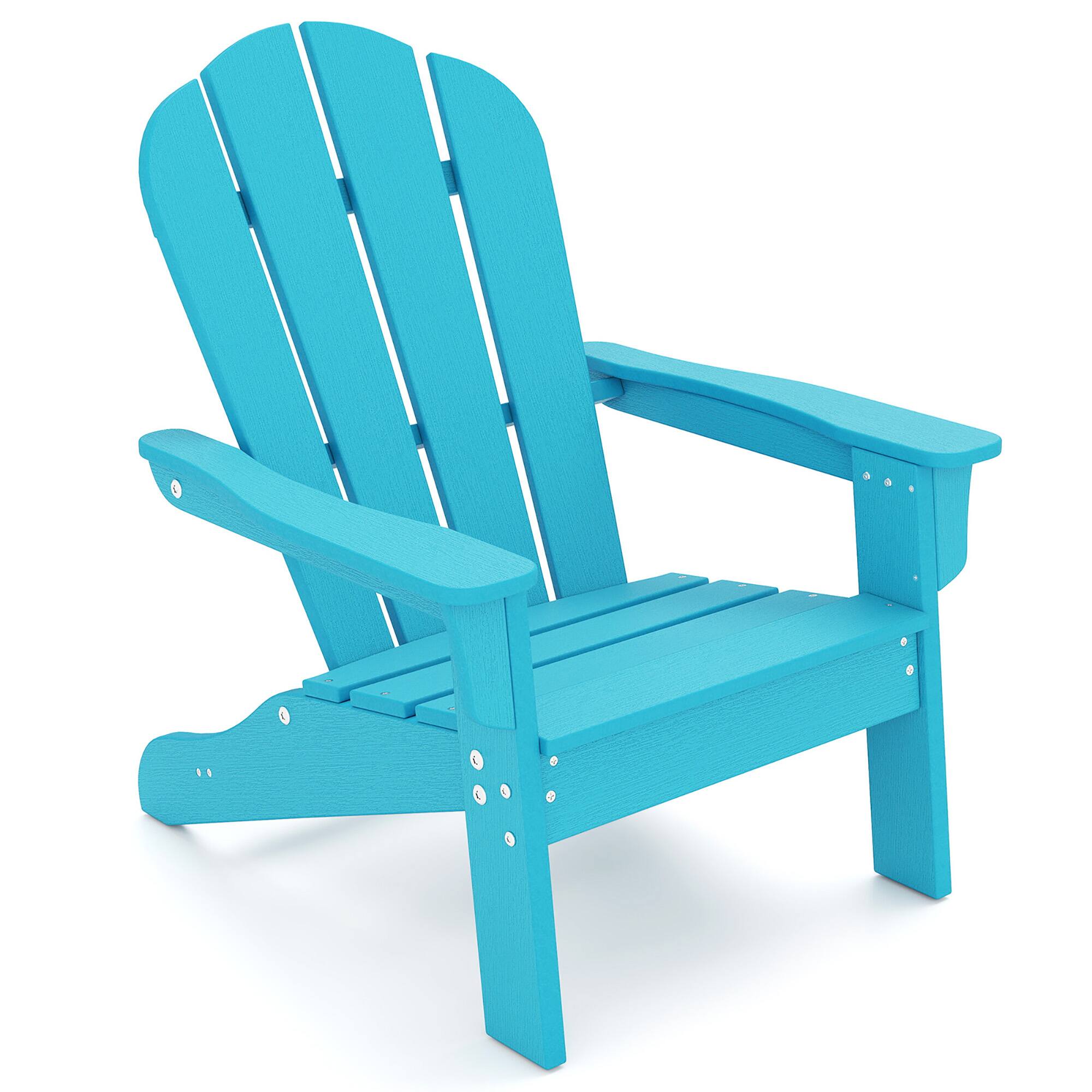 Alt View 9. Gymax - Gymax 2PCS Kid's Adirondack Chair All-Weather HDPE Toddler Lawn Chair w/ Ergonomic Design Turquoise - Turquoise.