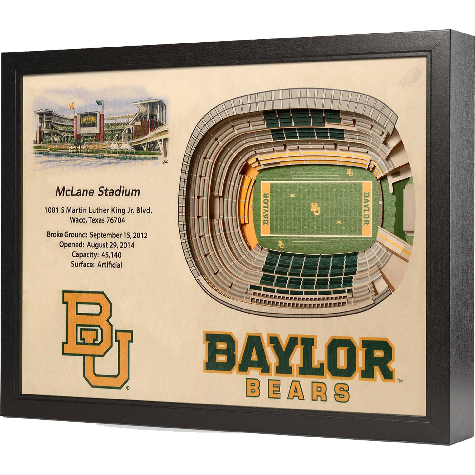 Baylor Bears McLane Stadium 25.5" x 19.5" Stadium Views Wall Art