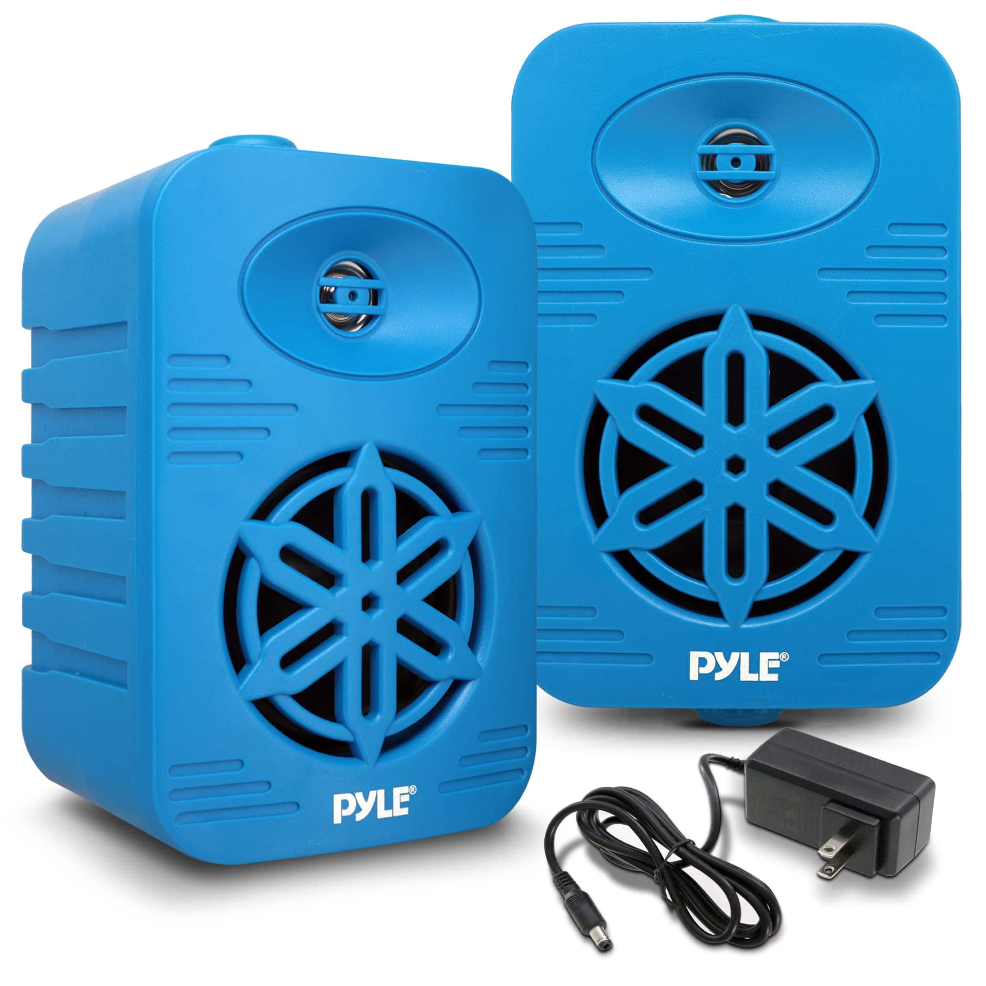 Pyle - PyleUsa Bluetooth Indoor Outdoor Speakers – 300W Dual Waterproof 4” Speakers for Home, Boat, Marine, Patio - Blue