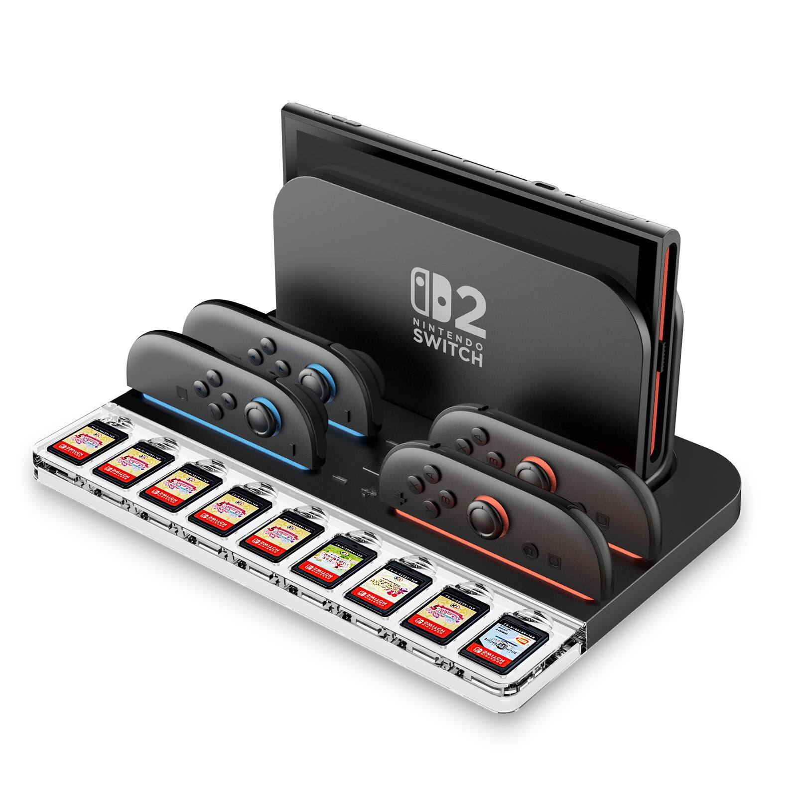 i-Blason - Bolt Charger for Nintendo Switch 2 – All-in-One Dock, Charges 4 Joy-Cons, RGB Lighting - Black