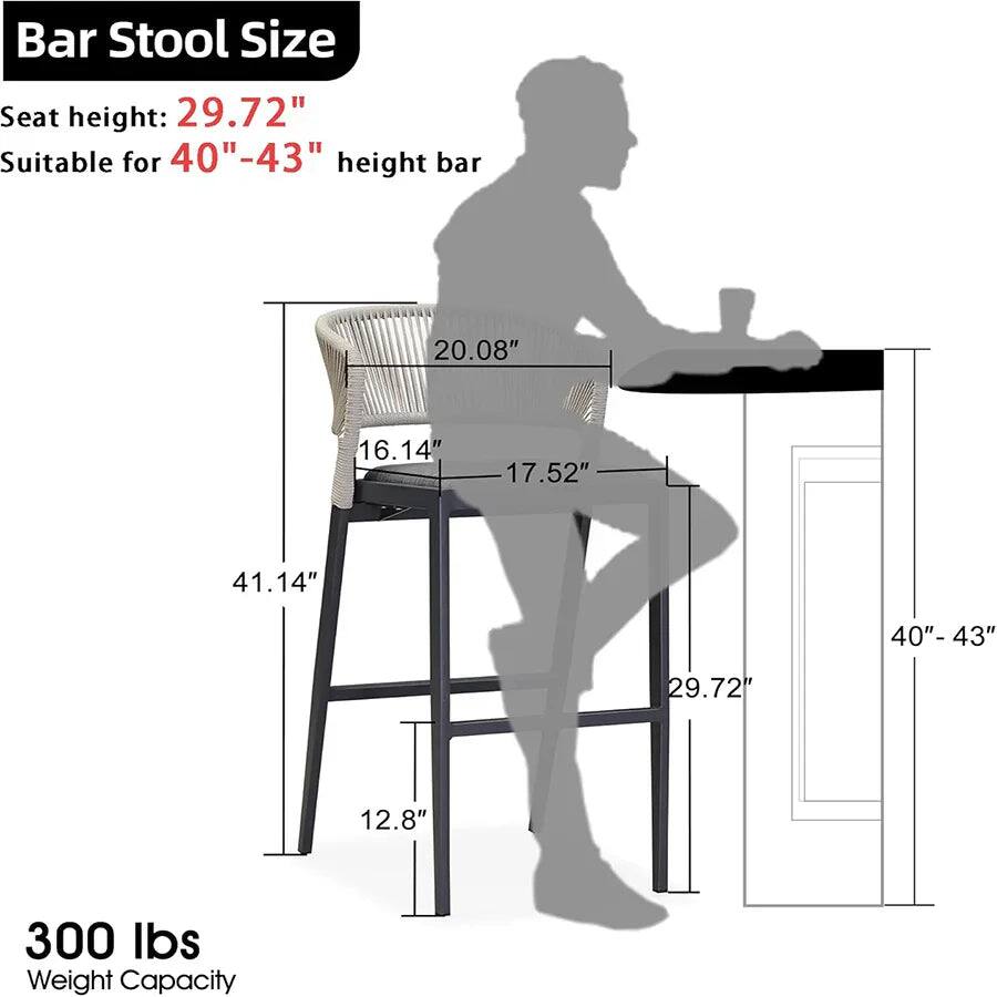 Bar Stool Size

Seat height: 29.72"

Suitable for 40"-43" height bar

20.08" 16.14" 17.52" 41.14" 40"-43" 29.72" 12.8"

300 lbs Weight Capacity