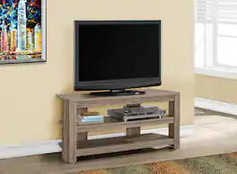 APRILSOUL - Tv Stand 42 Inch Console Media Entertainment Center Storage Shelves Living Room Brown Laminate Contemporary Modern - taupe