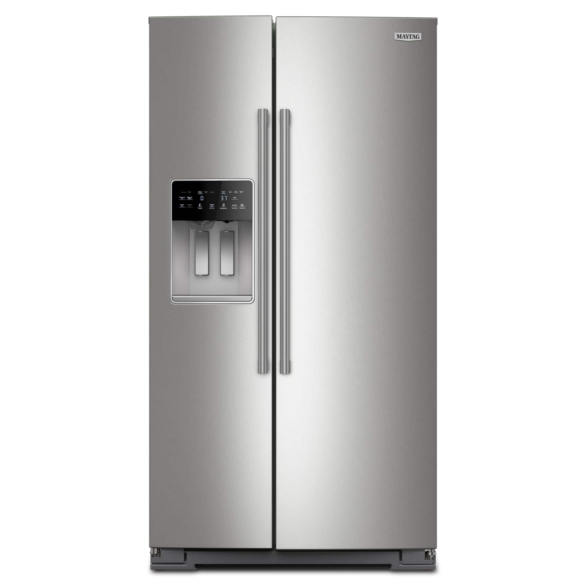Maytag - 28.7 Cu. Ft. Side-by-Side Built-in Refrigerator with Arctic Blue Interior - Stainless Steel - Front_Zoom