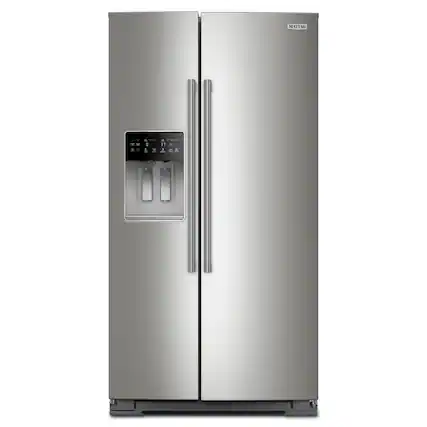 Maytag - 28.7 Cu. Ft. Side-by-Side Built-in Refrigerator with Arctic Blue Interior - Stainless Steel