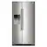 The text on the image reads "MAYTAG - T T - 5 - 1 - - .-- - - - TE . .". This text is likely a description or information about the stainless steel refrigerator.