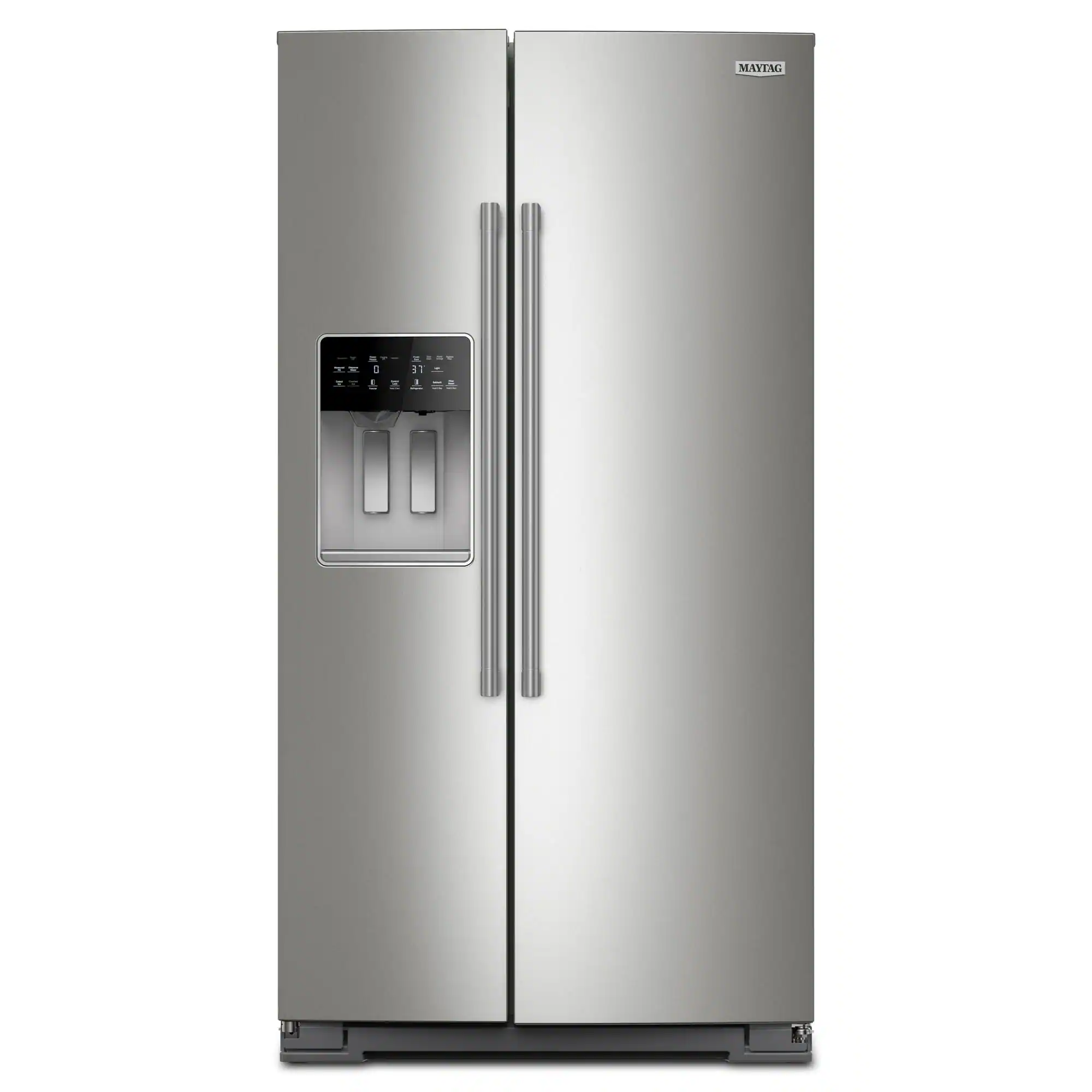 Maytag - 28.7 Cu. Ft. Side-by-Side Built-in Refrigerator with Arctic Blue Interior - Stainless Steel