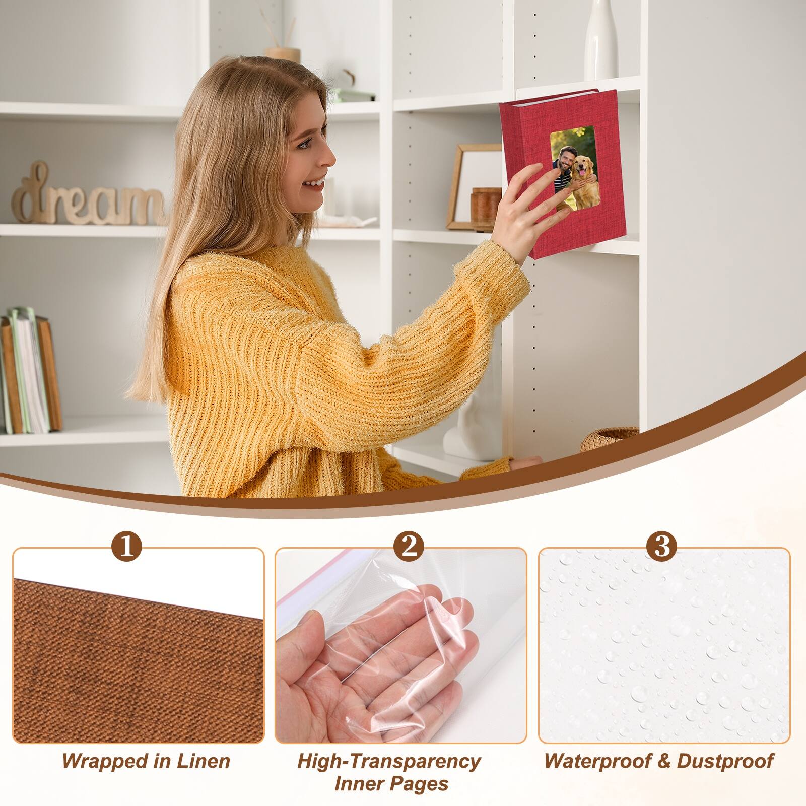 1. Wrapped in Linen
2. High-Transparency Inner Pages
3. Waterproof & Dustproof