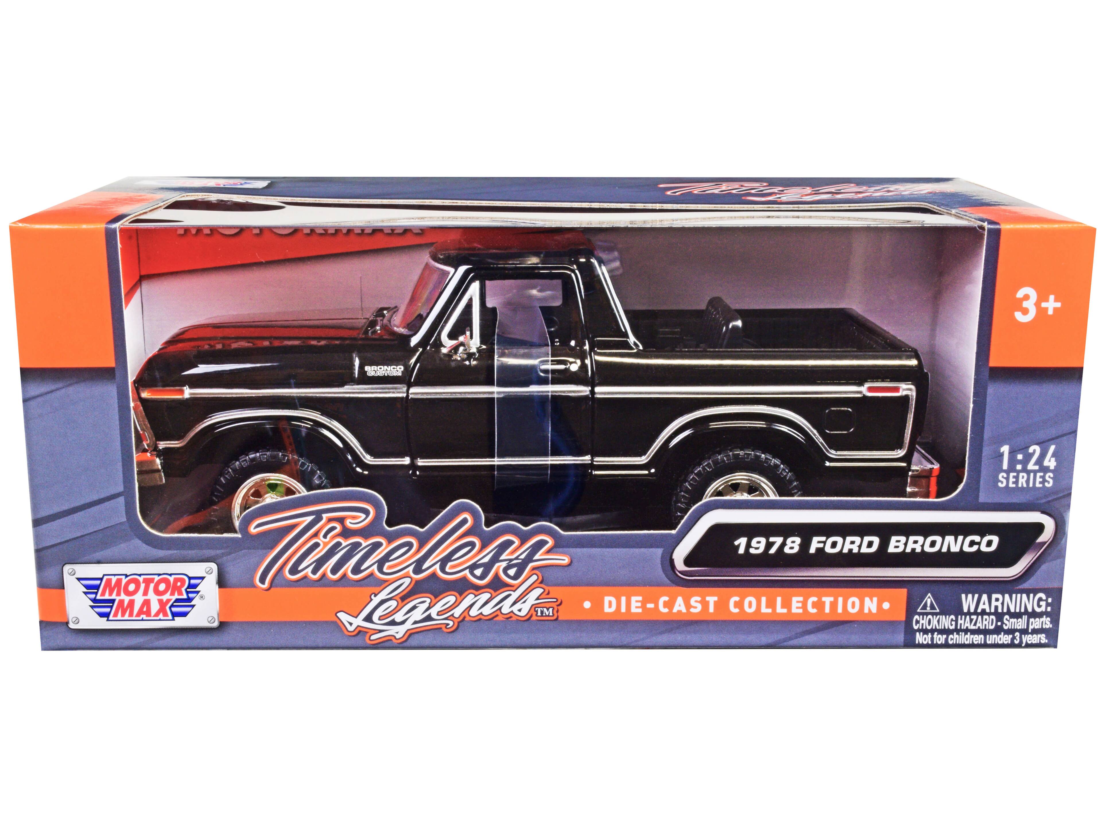 "1978 Ford Bronco Custom (Open Top) Black ""Timeless Legends"" Series 1/24 Diecast Model Car by Motormax" price history on PriceWatchPro