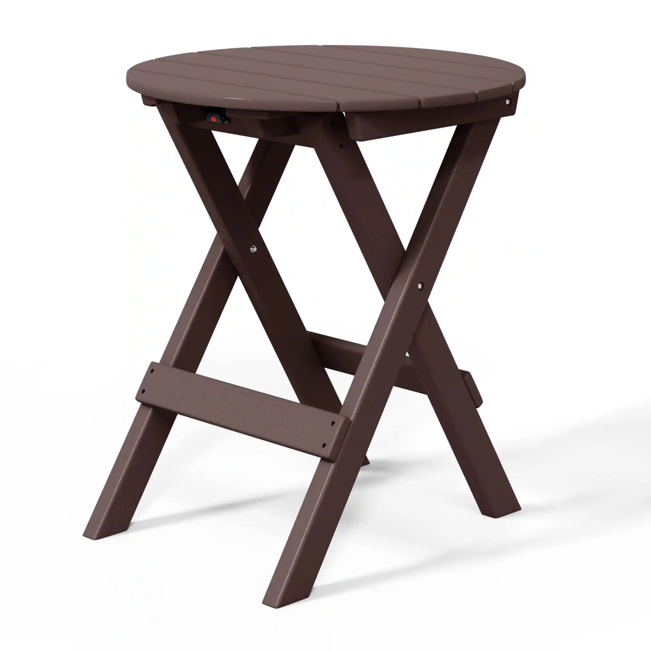Alt View 1. WestinTrends - WestinTrends Malibu HDPE Outdoor 24.5 Inch Round Portable Folding Patio Dining Table - Dark Brown.