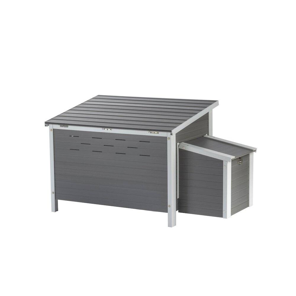 Angle. New Age Pet - ECOFLEX Fontana Premier Chicken Barn - Grey.