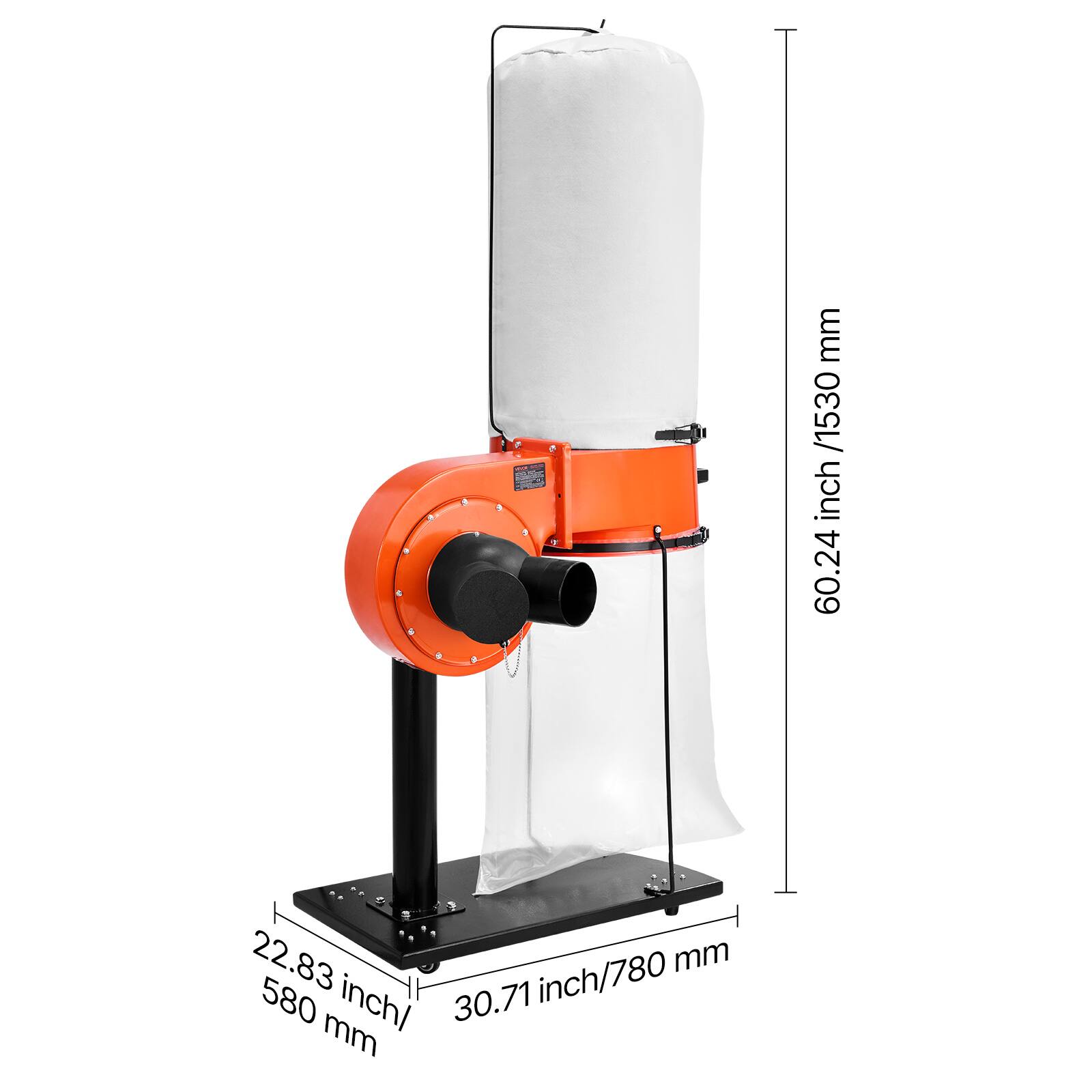 60.24 inch / 1530 mm  
22.83 inch / 580 mm  
30.71 inch / 780 mm