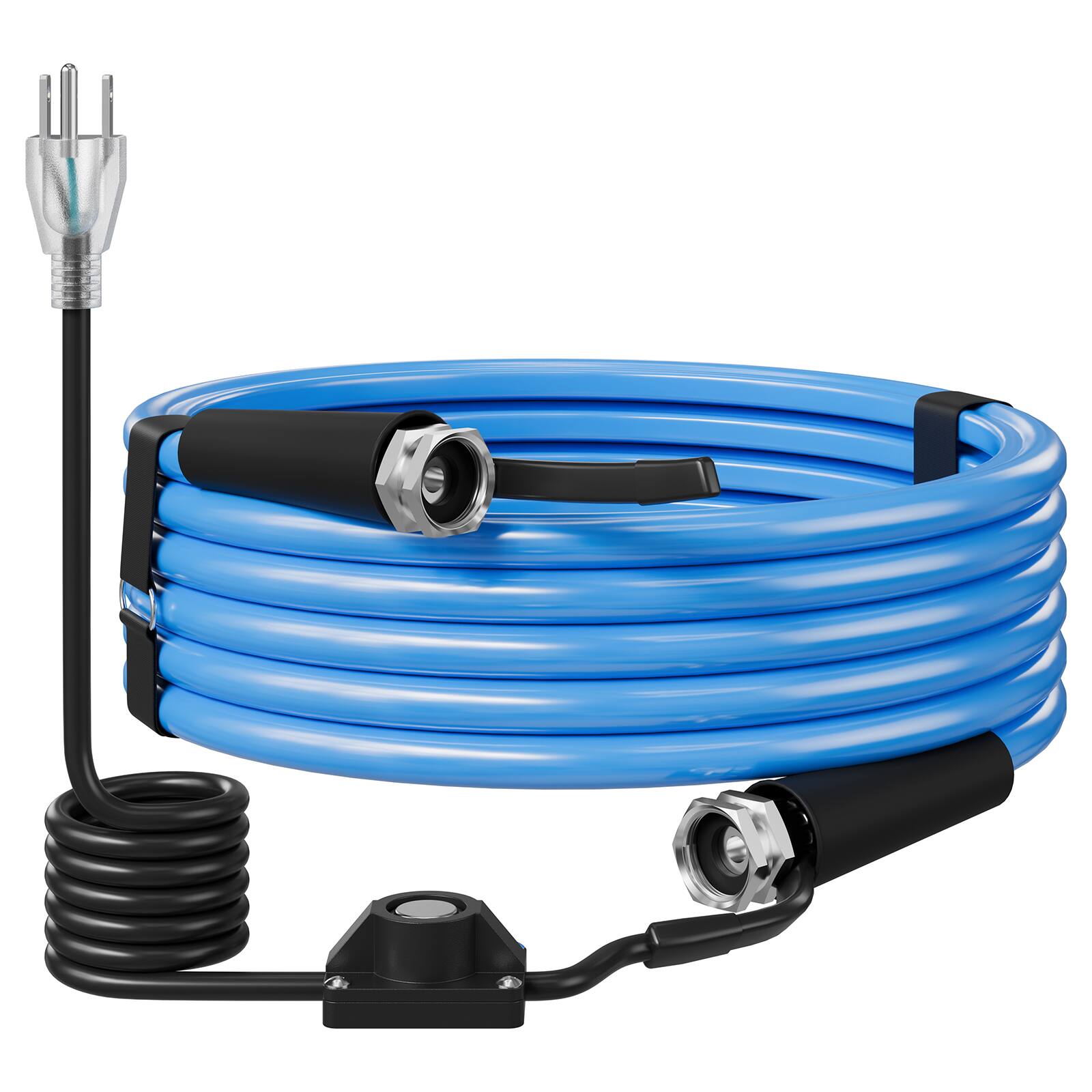 Alt View 5. VEVOR - 30FT Heated Water Hose for RV Antifreeze to -45°F Drinking Water Hose, 1/2" ID, Smooth Surface, Built-in Thermostat - Blue;Black.