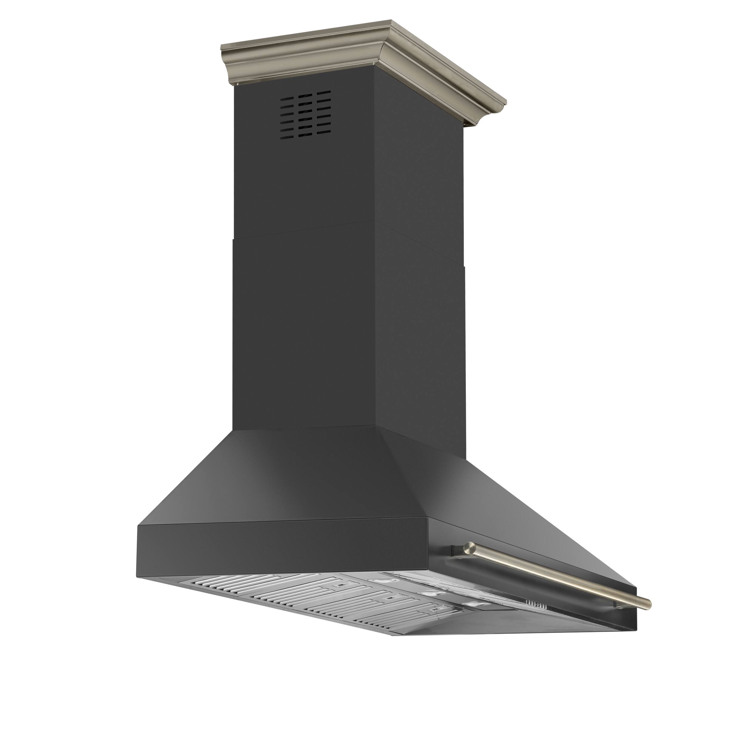 Left. Forno Appliances - Aria 60 in. Convertible Wall-Mounted Range Hood - Black.