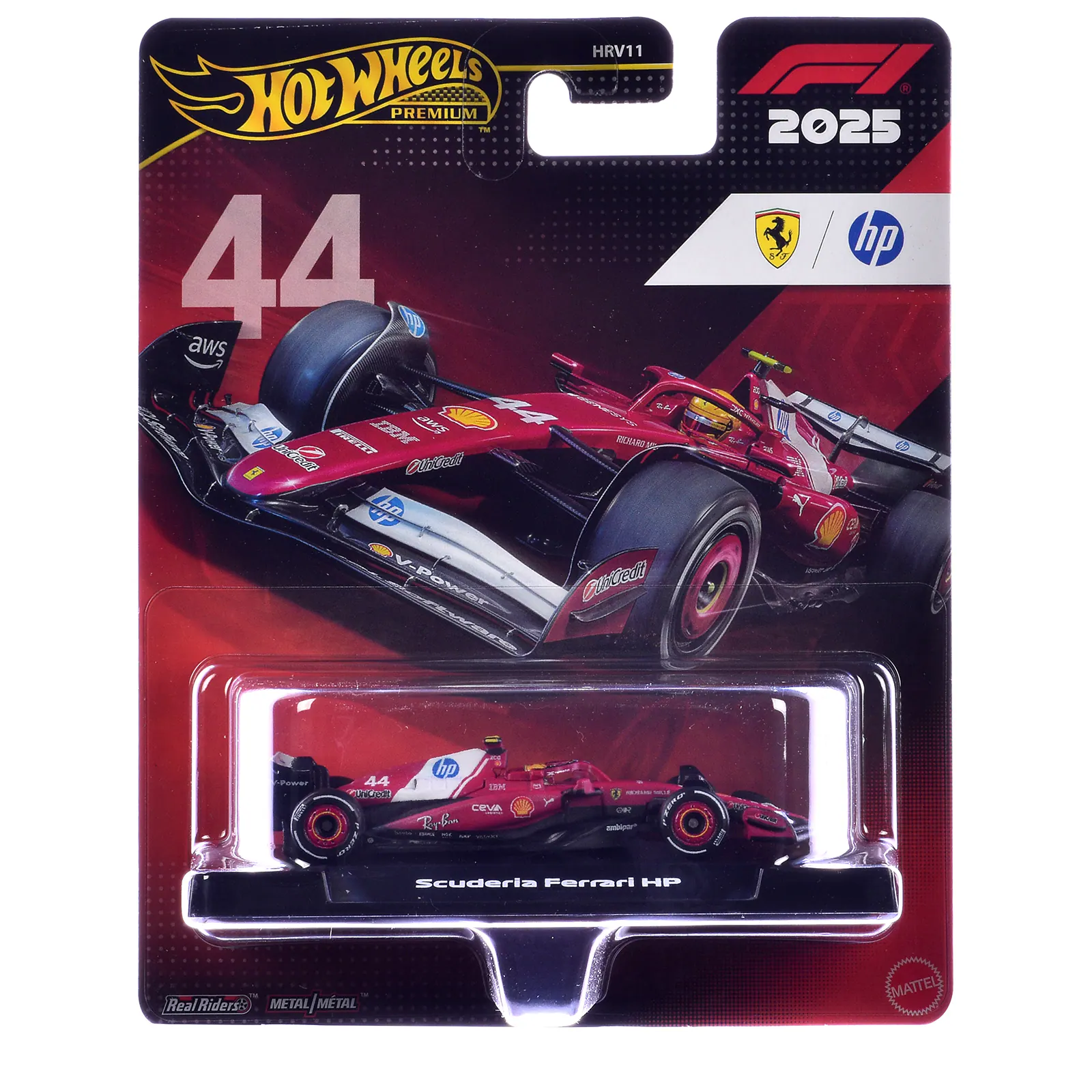HRV11 Hot Wheels Premium 44  
aws  
IBM  
UniCredit  
FLAVECI  
OuriGedit  
RICHARS  
CW  
Can  
V-Power  
ColsCredit  
2025 hp  
-Power  
hp 44  
IRM  
ChiCredit  
ceva  
Rayshin  
KRAUS  
Y  
RIDEARD  
Scuderia Ferrari HP  
Real Riders  
METAL/MTAL  
MATTEL
