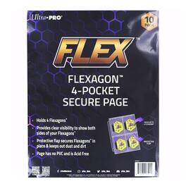 NBA - FLEX Flexagon 4-Pocket Secure Page | 10 Per Pack - Black