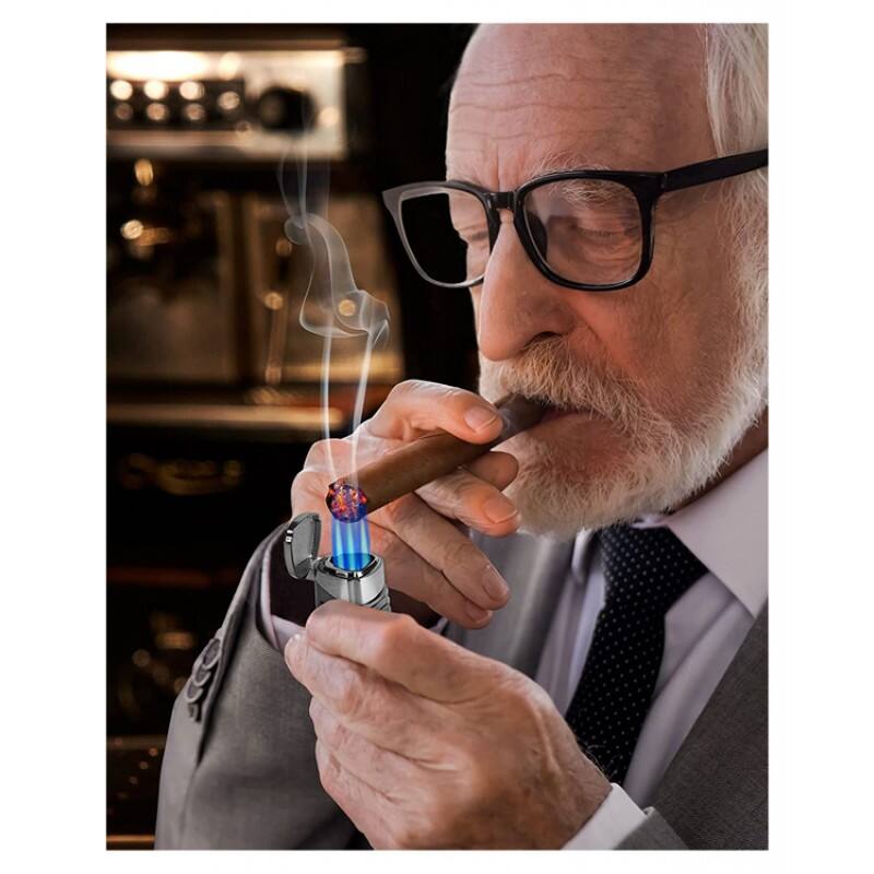 Alt View 4. Prestige - The Pinnacle Torch Lighter (Silver) - Silver Finish.