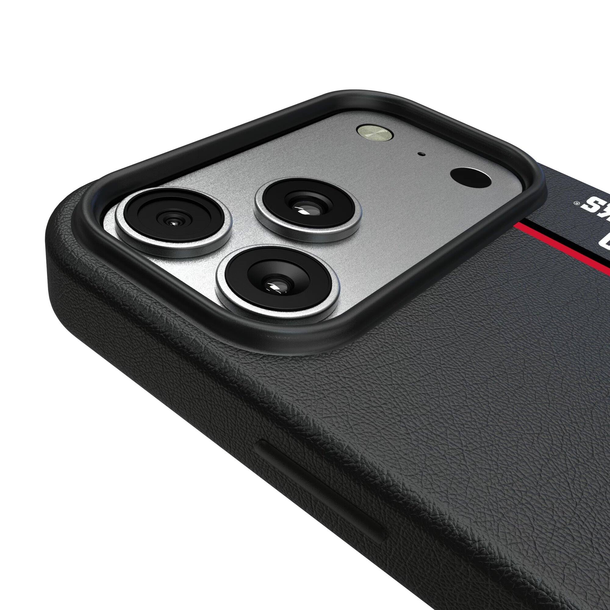 Alt View 2. Keyscaper - Black Chicago Blackhawks Sidebar Magnetic iPhone Case - 16 - Black.
