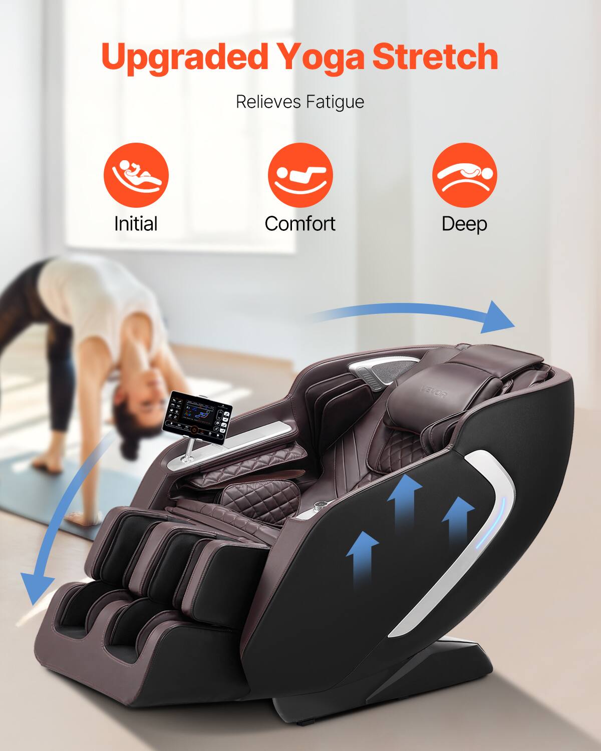 Upgraded Yoga Stretch  
Relieves Fatigue  

Initial  
Comfort  
Deep  

QDaP ECR