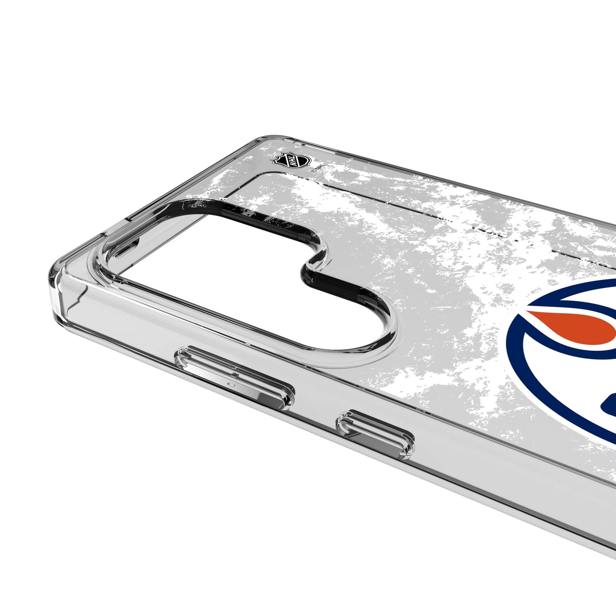 Alt View 2. Keyscaper - Edmonton Oilers Galaxy Stripe Clear Ice Case - S23 Ultra - Multicolor.