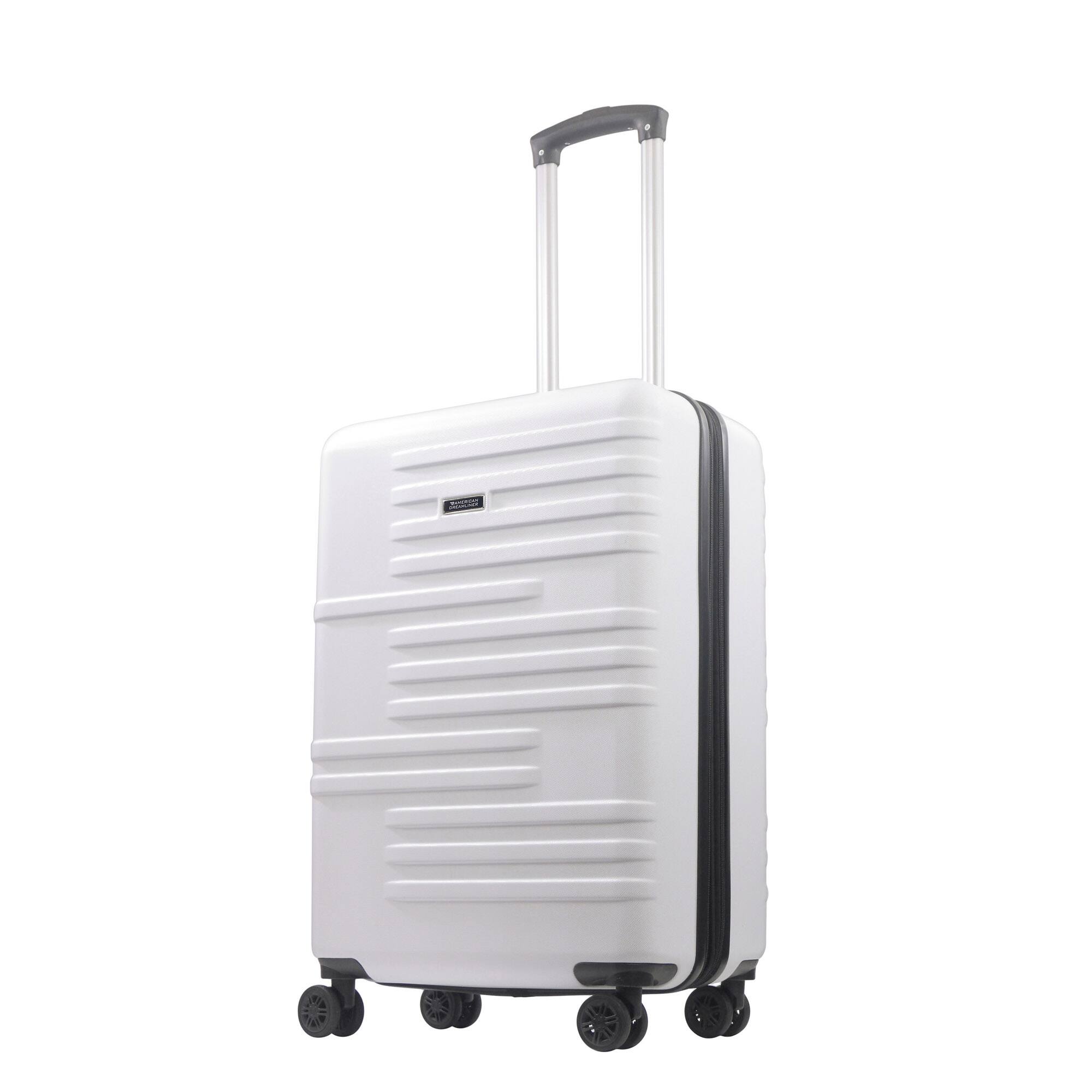 Angle. American Dreamliner - 26.5" Hardside Luggage with Expansion - WHITE.