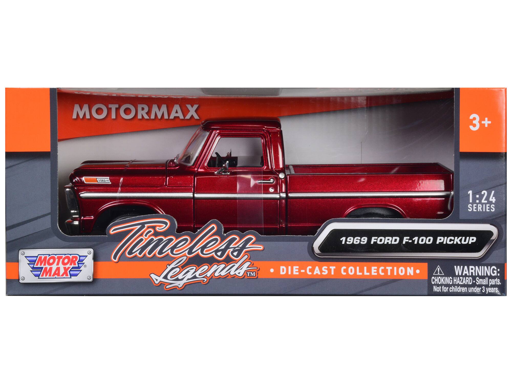 MOTORMAX 3+ Vim 1:24 SERIES Timeless 1969 FORD F-100 PICKUP MOTOR MAX Legends TM DIE-CAST COLLECTION ! WARNING: CHOKING HAZARD-Small parts. Not for children under 3 years