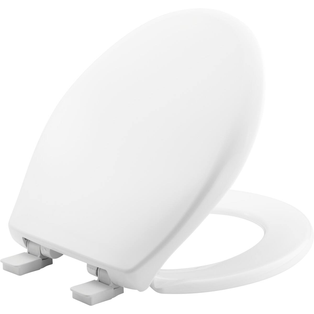 Front. BEMIS - Bemis Affinity Round Plastic Toilet Seat in White Seat Fastening System, EasyClean, WhisperClose - White.