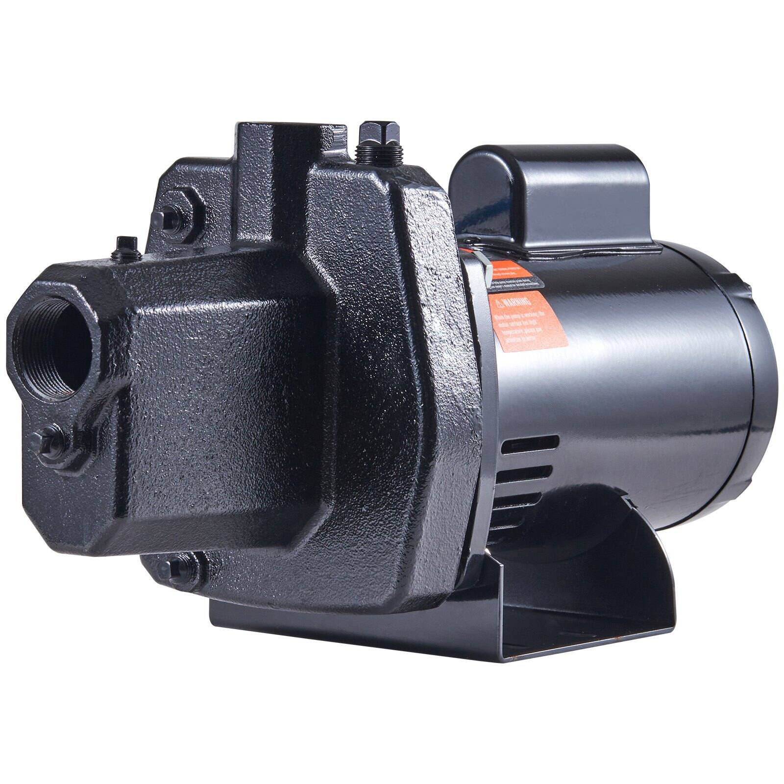 Front. Glintex - 1.5HP 115/230V Cast Iron Sprinkler Pump 66 GPM Shallow Well Jet Pump with Auto Pressure Switch - Natural.