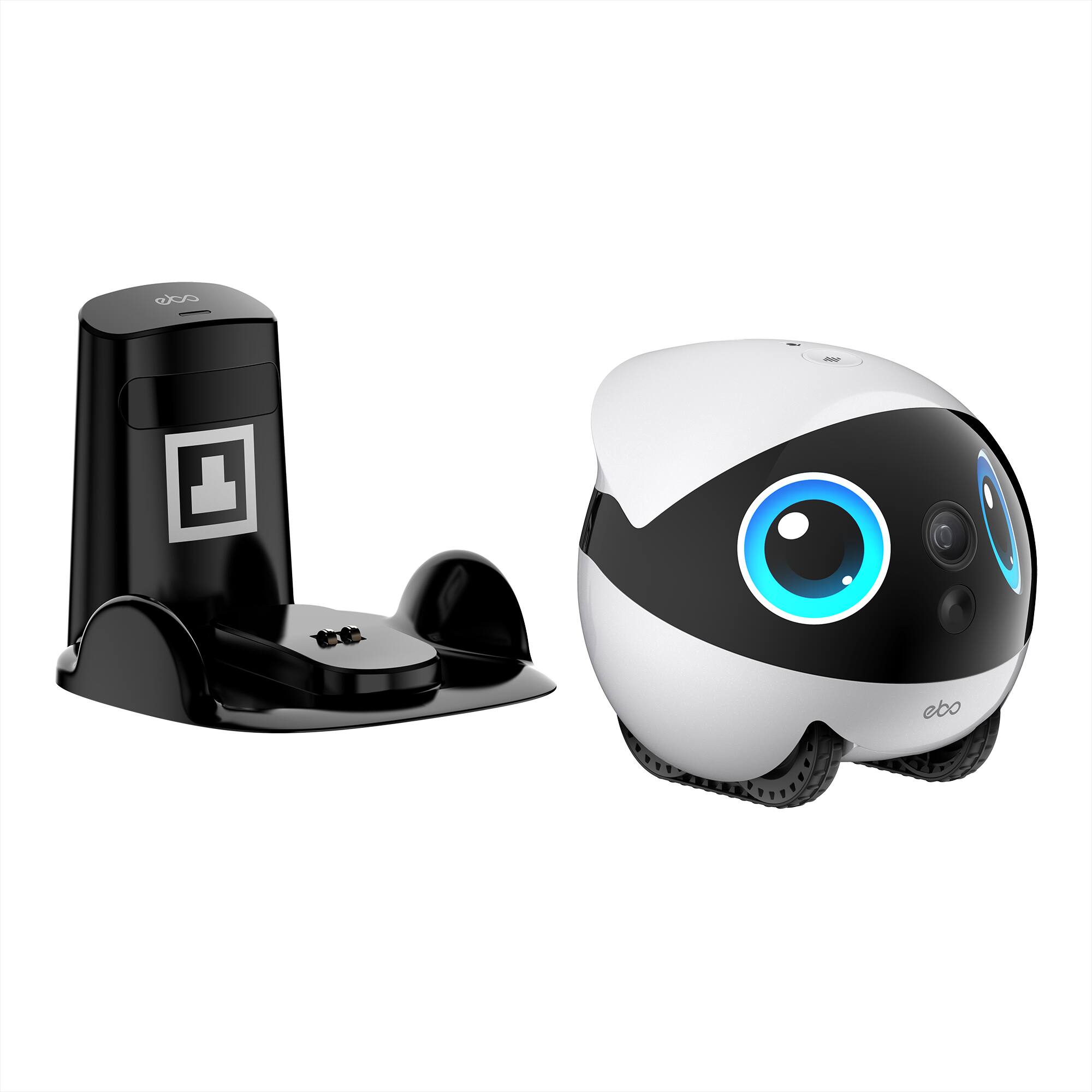 Alt View 16. Enabot - EBO Air 2 Plus FamilyBot with 3K Res, AI Assistant, 2-Way Video, Smart Patrol, 32-GB SD Card, Charging Dock, AC Adapter - Lunar White.
