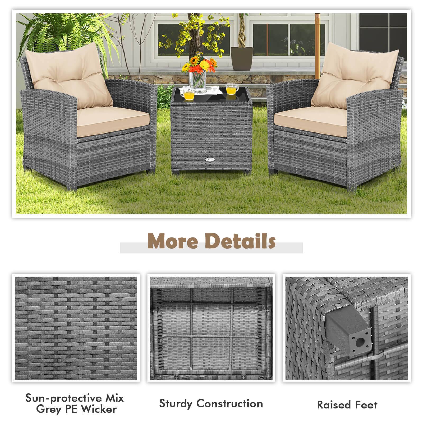 More Details

Sun-protective Mix Grey PE Wicker

Sturdy Construction

Raised Feet
