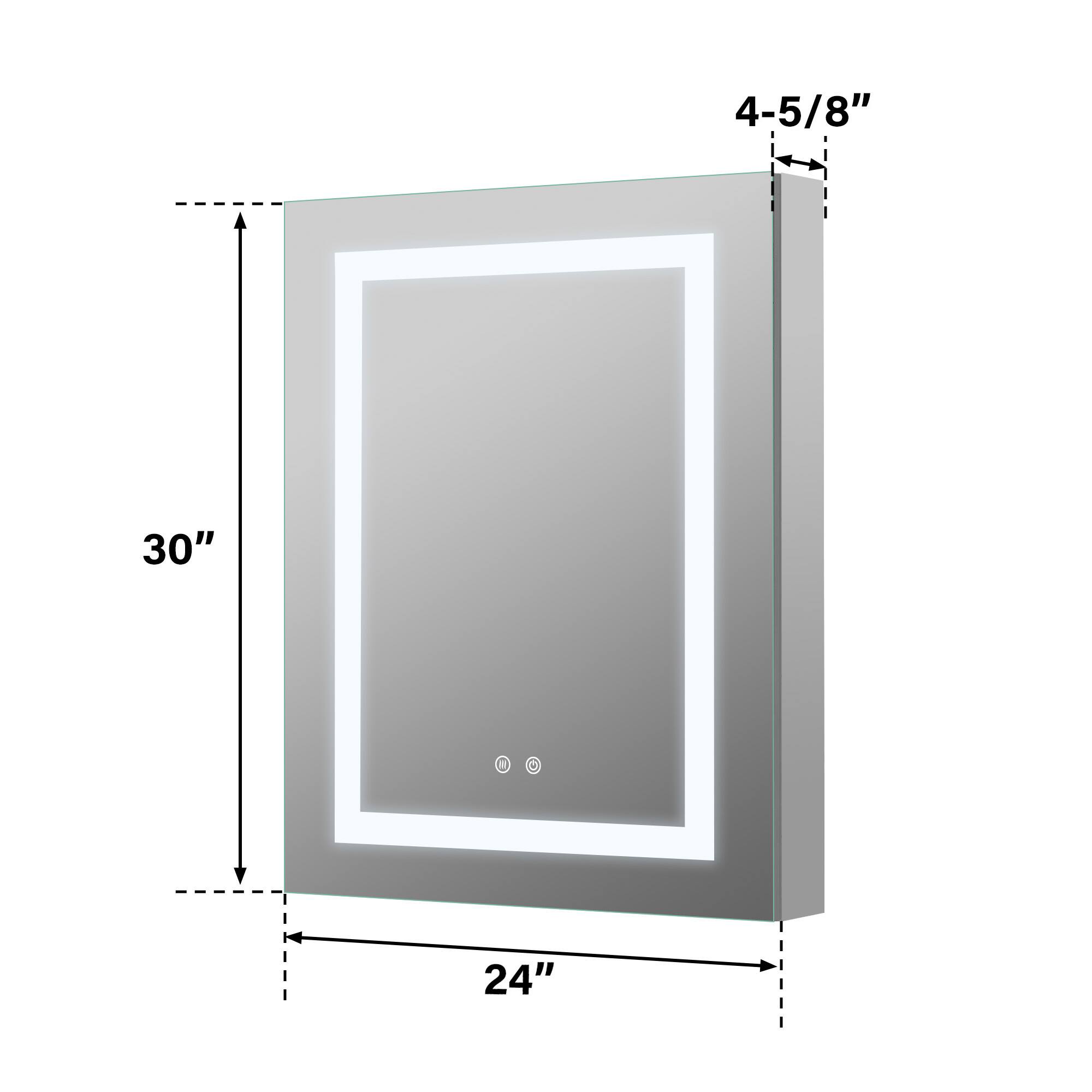 WELLFOR 24 in. W x 30 in. H Rectangular Aluminum Recessed or Surface ...