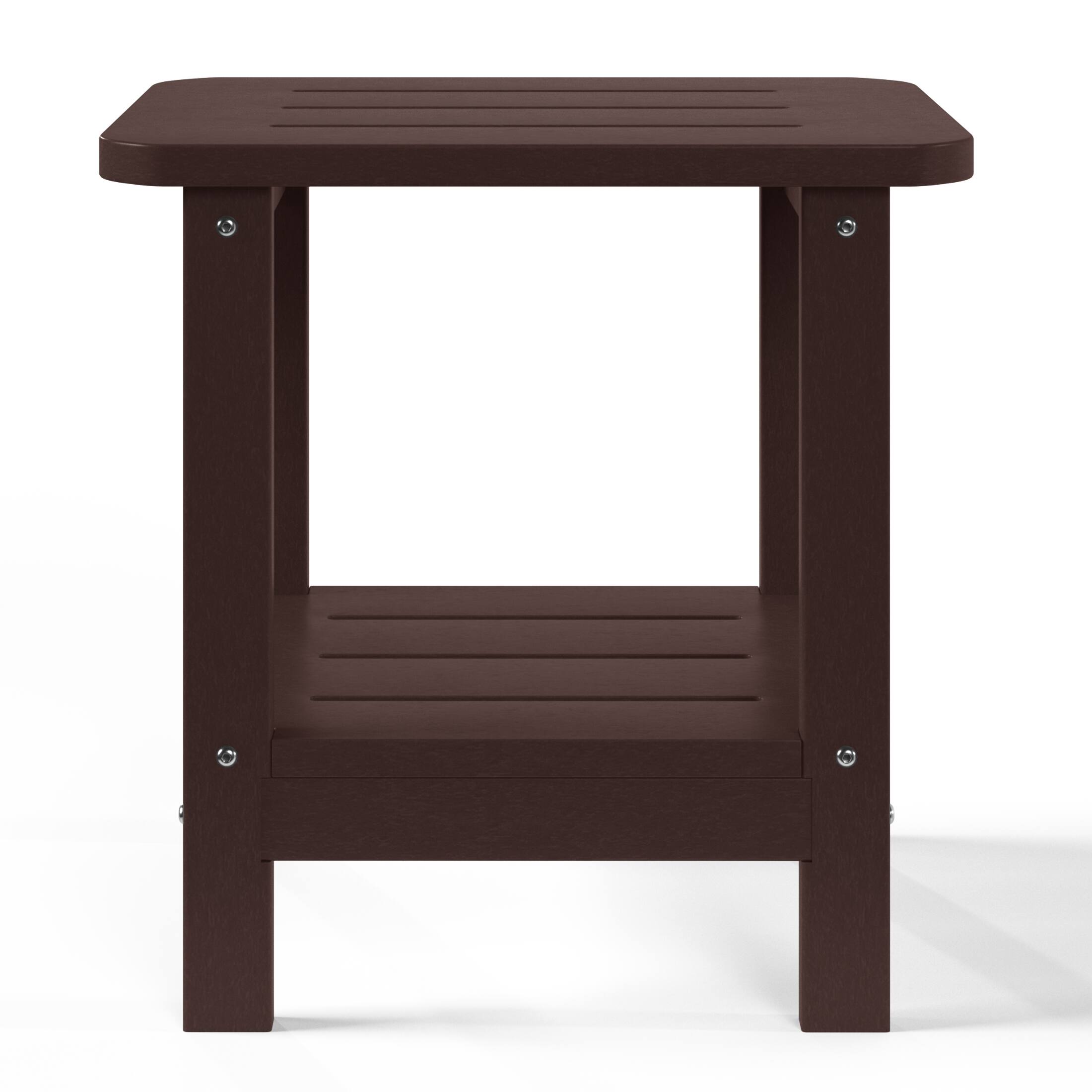 Back. WestinTrends - WestinTrends Aruba 2-Tier Outdoor HDPE Modern Adirondack Square Patio Side Table - Dark Brown.