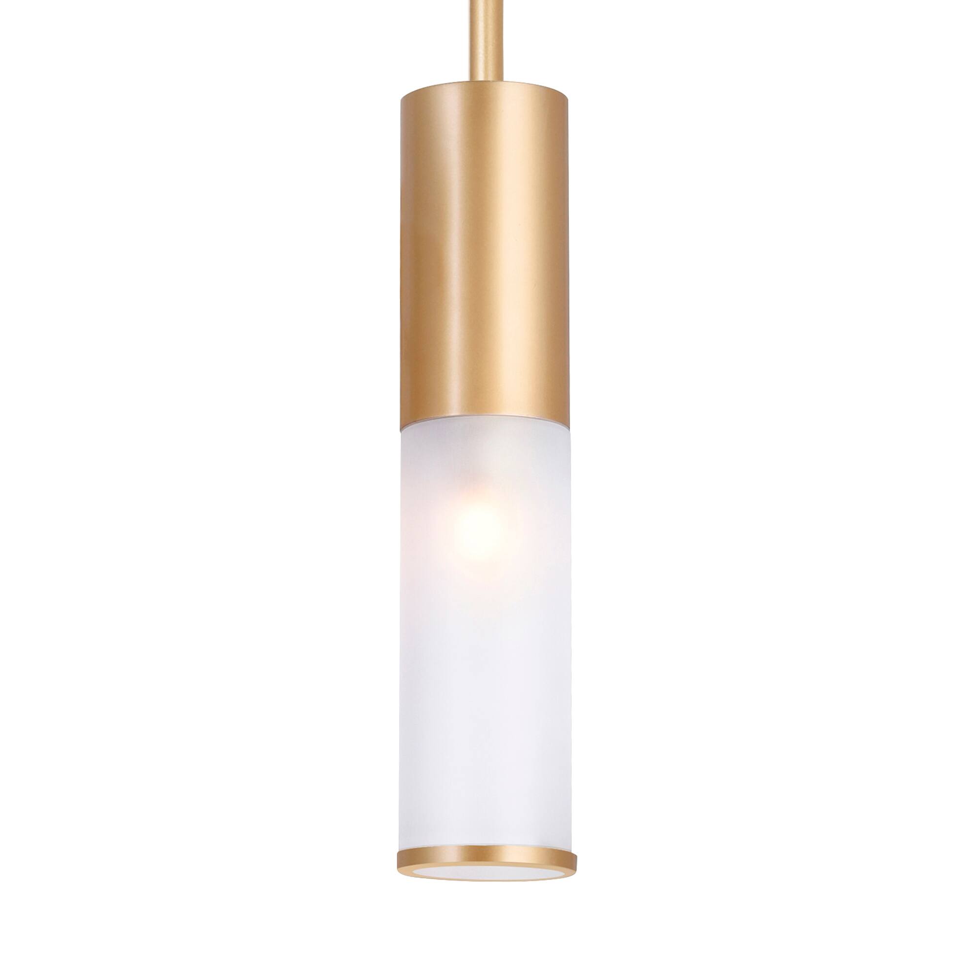 Angle. CWI Lighting - Pipes 1 Light Mini Pendant With Sun Gold Finish - Sun Gold.