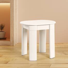 Oumilen - Minimalist Stackable Stool - Multifunctional Accent Table for Home and Office - White