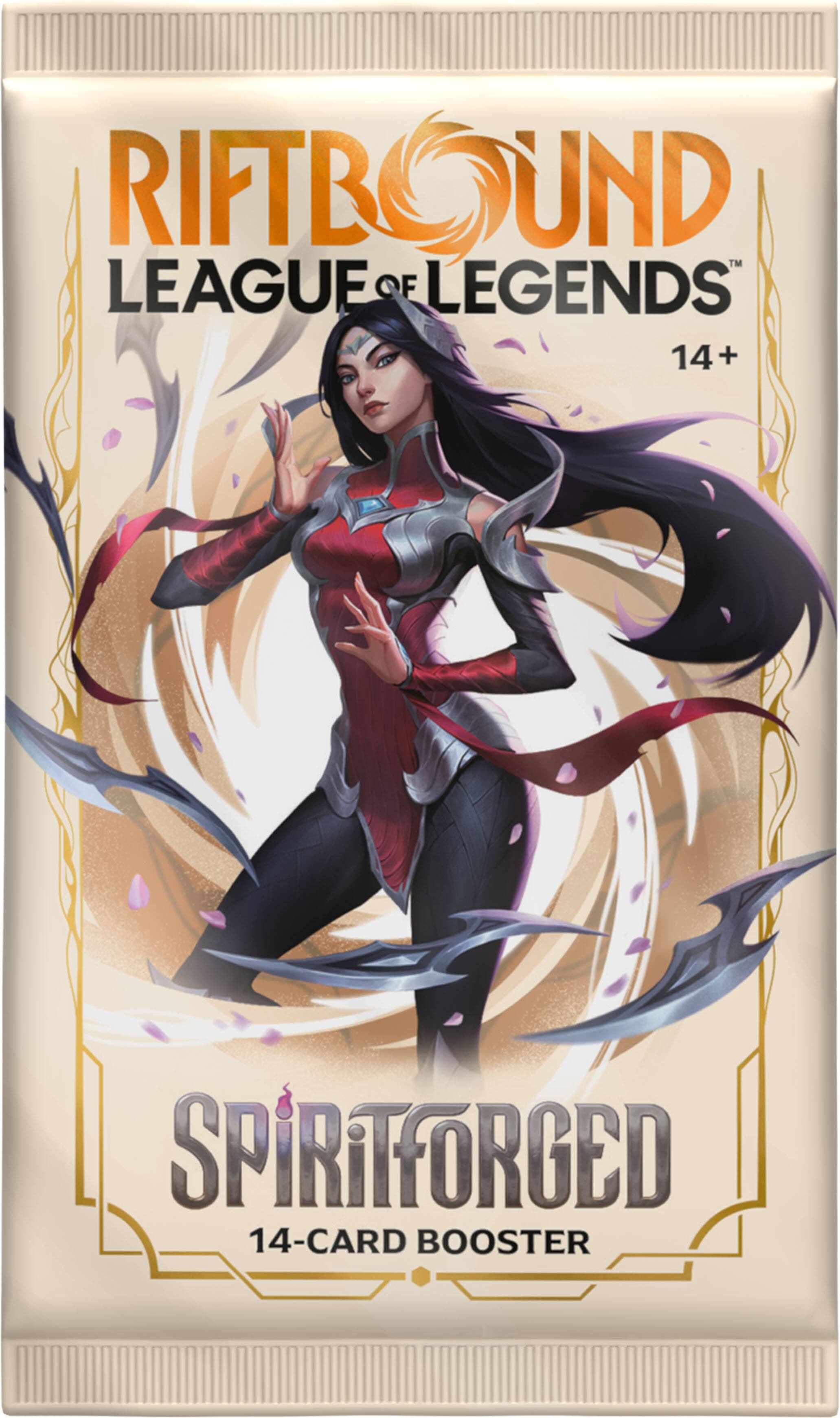 RIFTBOUND  
LEAGUE OF LEGENDS  
14+  
SPIRITFORGED  
14-CARD BOOSTER
