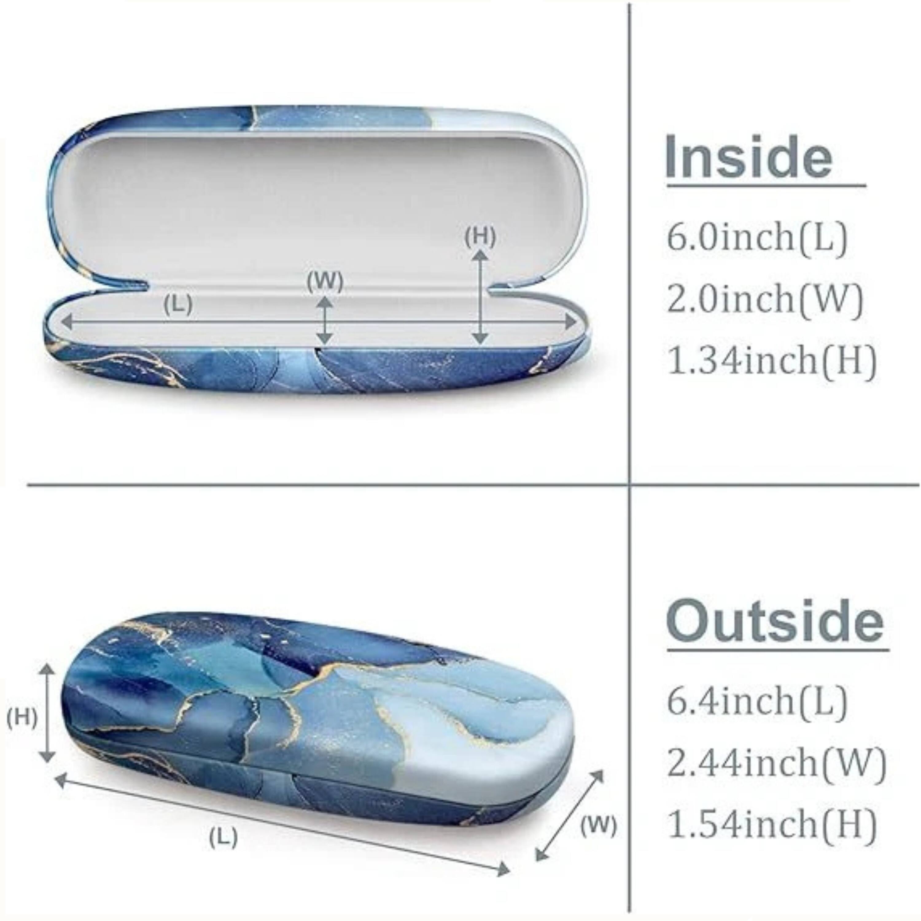 Inside: 6.0 inch (L) 2.0 inch (W) 1.34 inch (H)  
Outside: 6.4 inch (L) 2.44 inch (W) 1.54 inch (H)