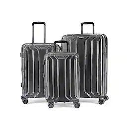 Nonstop - New York Elite Lightweight Expandable 3 Piece spinner Luggage Set +3 packing cubes ,(19.4/23.4/28) - Charcoal