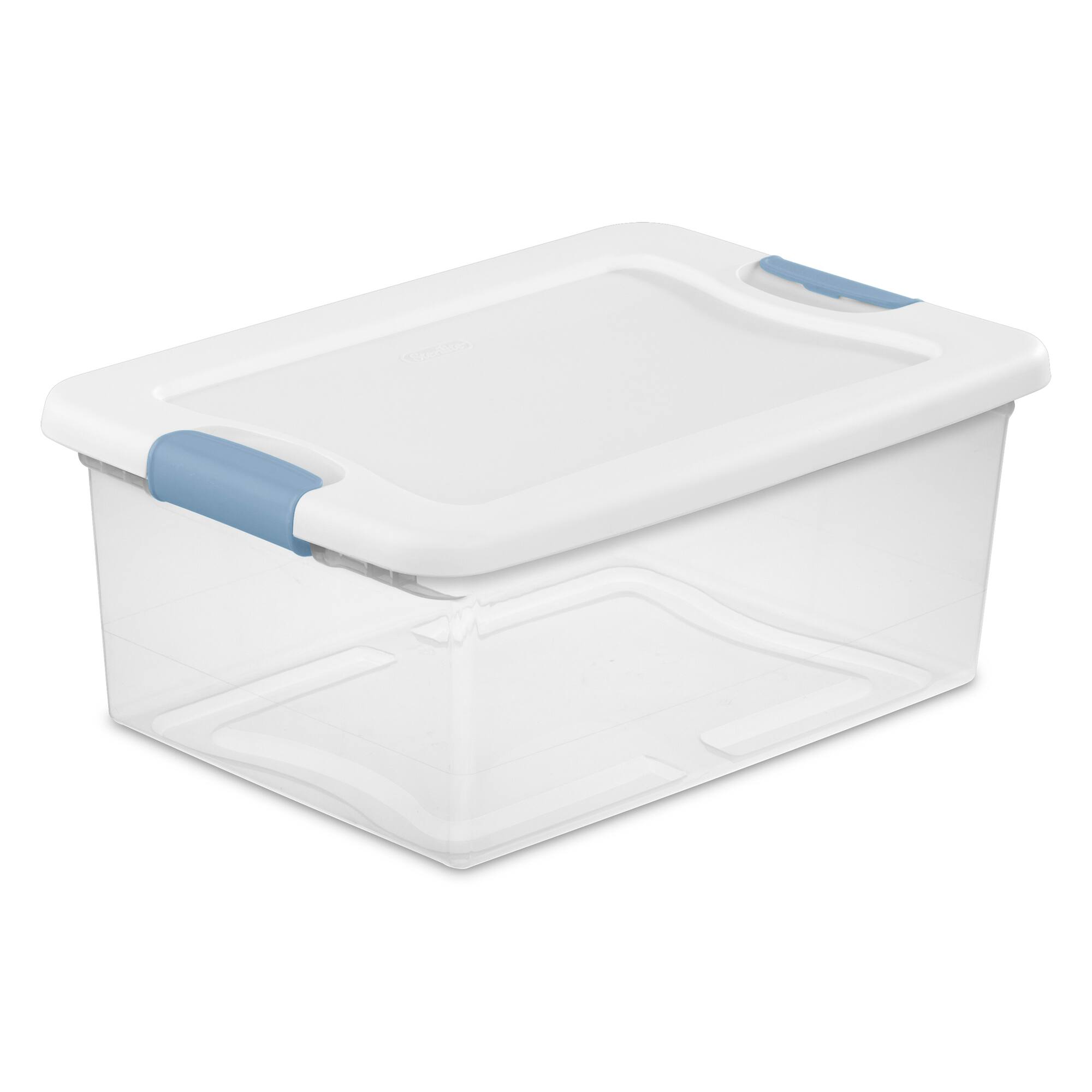 Front. Sterilite - Sterilite Plastic 15 Quart Storage Box Container with Latching Lid, 24 Pack.