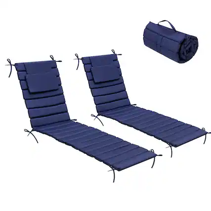 Front. Crestlive Products - Crestlive Products Outdoor Patio Lounge Chair Cushion - Navy.