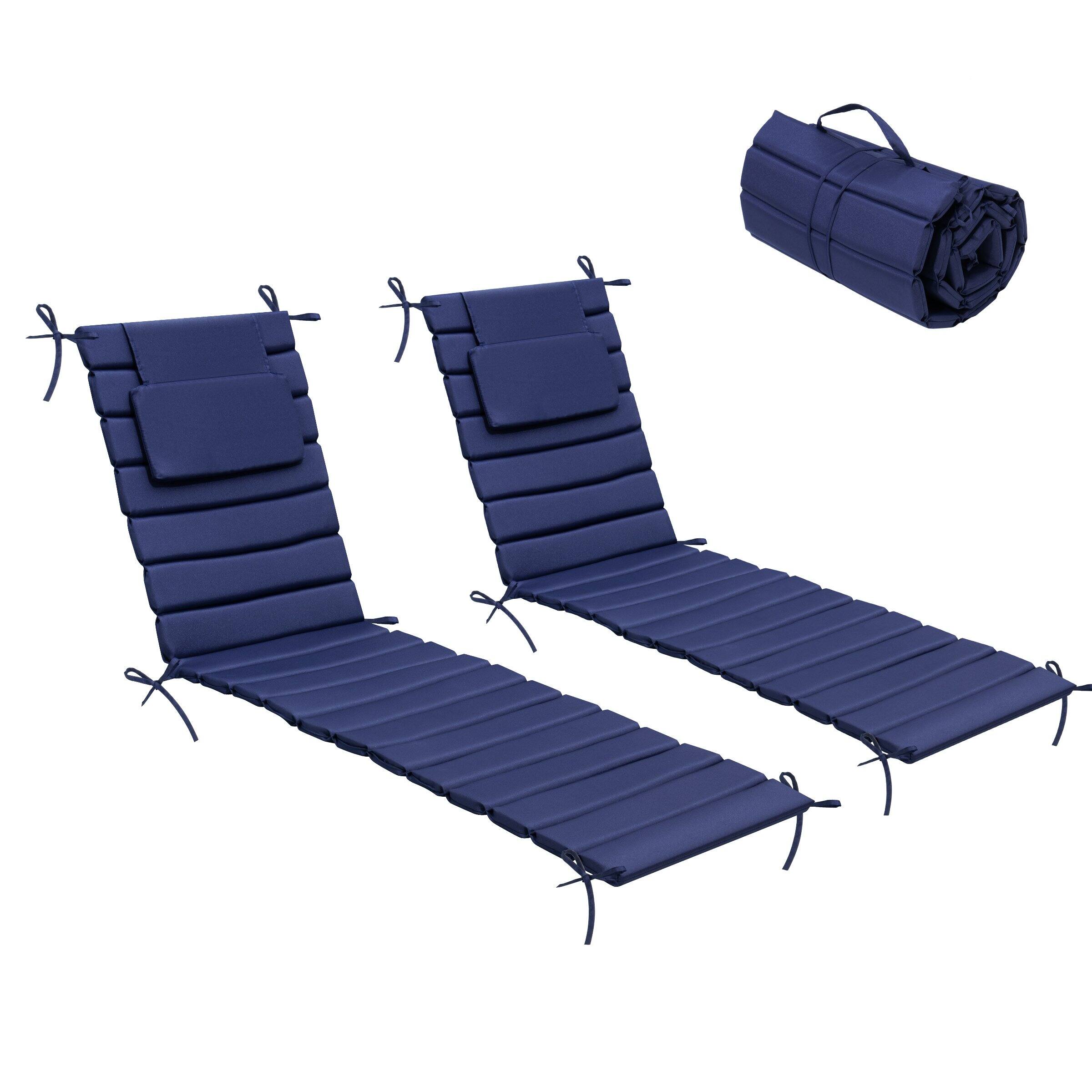 Front. Crestlive Products - Crestlive Products Outdoor Patio Lounge Chair Cushion - Navy.
