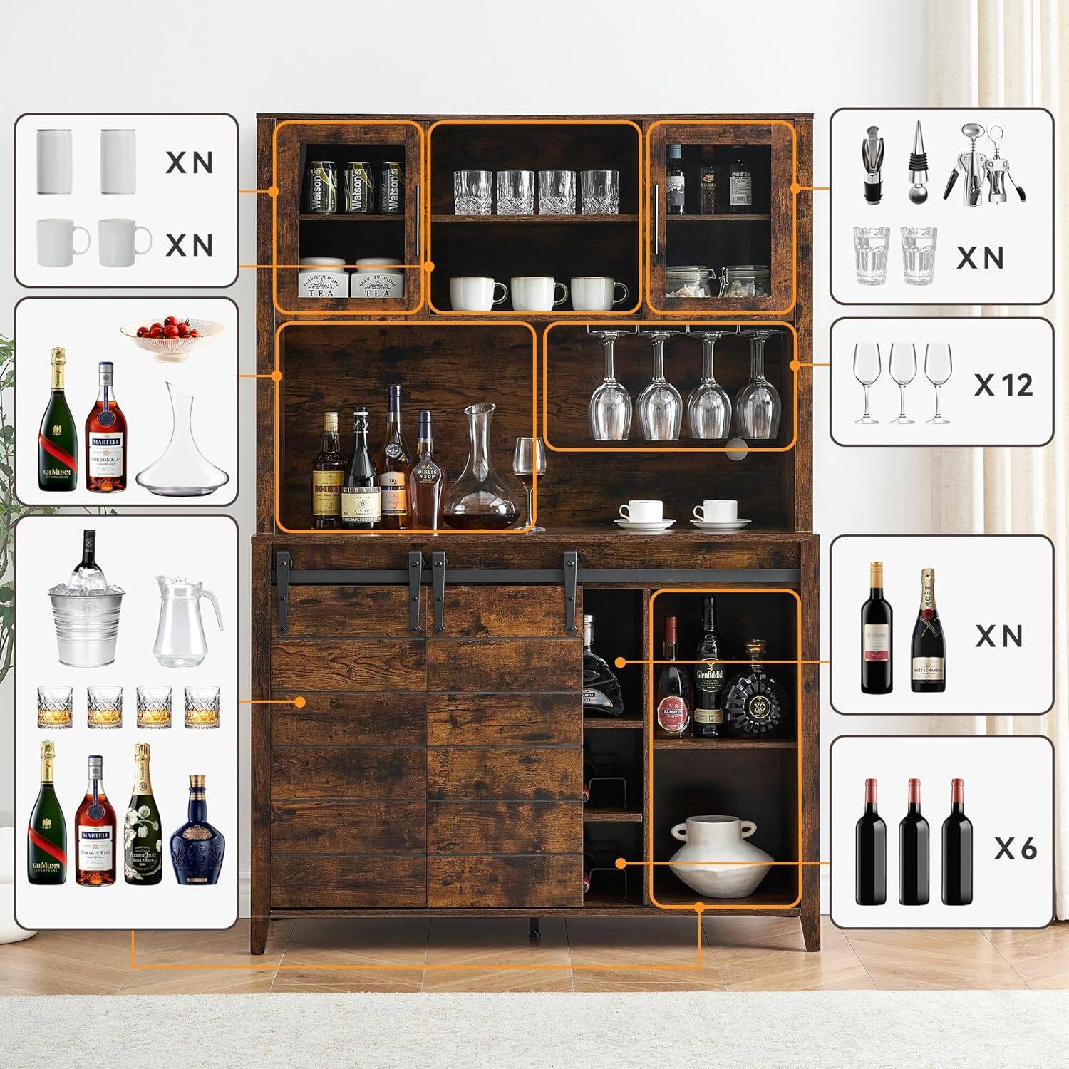 - TEA X 12
- Coadicola X 6
- Wine Glasses X 12
- Wine Bottles X 6
- Champagne Bottles XN
- Whiskey Bottles XN
- Cocktail Shakers XN
- Coffee Mugs XN
- Wine Glasses XN
- Wine Cooler XN
- Wine Decanter XN
- Wine Cooler XN