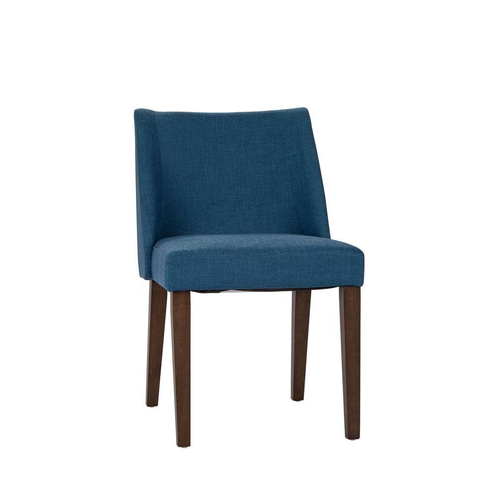 Angle. Liberty Furniture Industries - Space Savers Nido Chair - Blue (RTA) in Satin Walnut - Brown.
