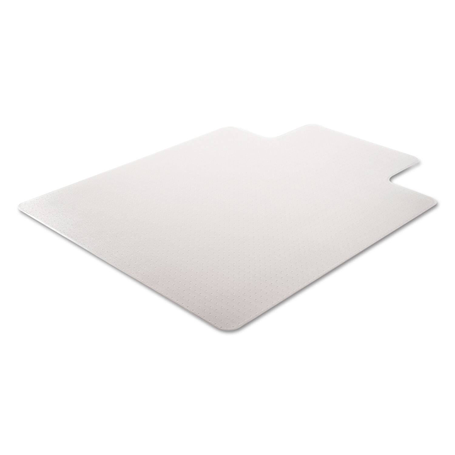 Left. Deflecto - DuraMat Moderate Use Chair Mat for Low Pile Carpeted Floors, Rectangular with Lip, Beveled Edges, 36 x 48 - Clear.