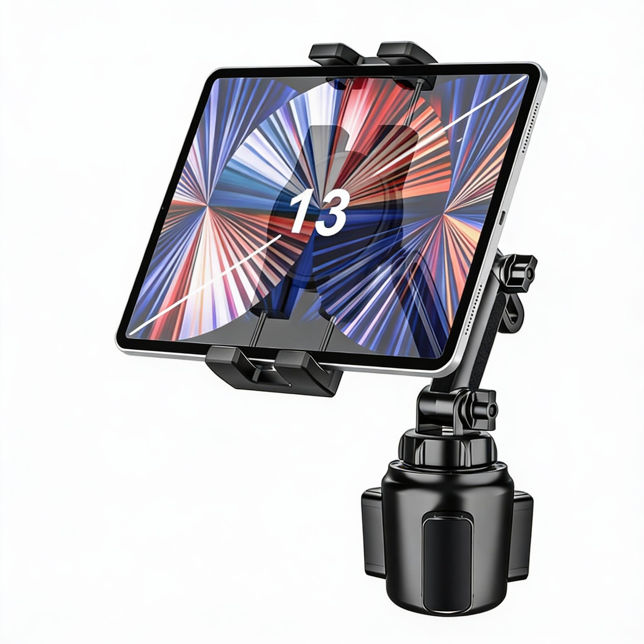 Left. METALTON - Cup Holder Car Tablet Mount Ipad For Car truck Rotation Adjustable Universal Stand Cradle Compatible With P... - Default.