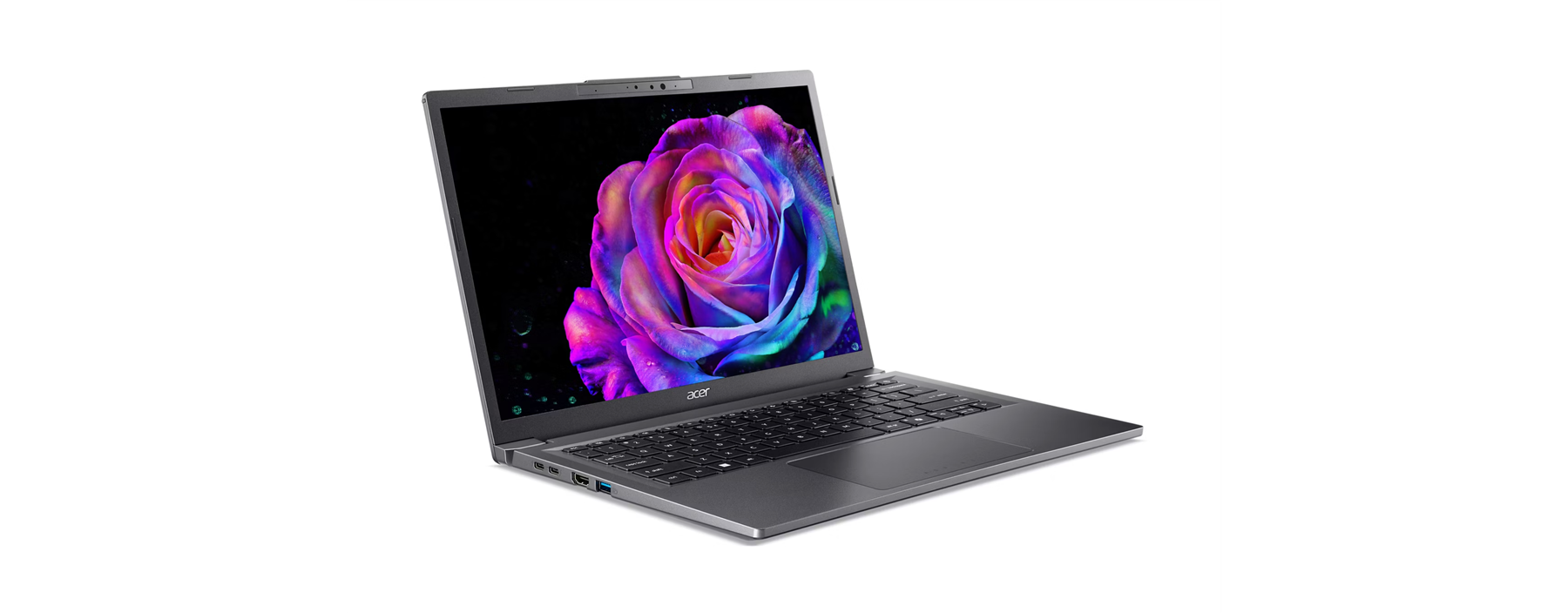 Left. Acer - Aspire 14 AI A14-52M-72FH 14" Laptop Intel Core Ultra 7 256V 8 Core ARC™ 140V GPU 16GB RAM 1TB SSD Windows 11 - Gray.