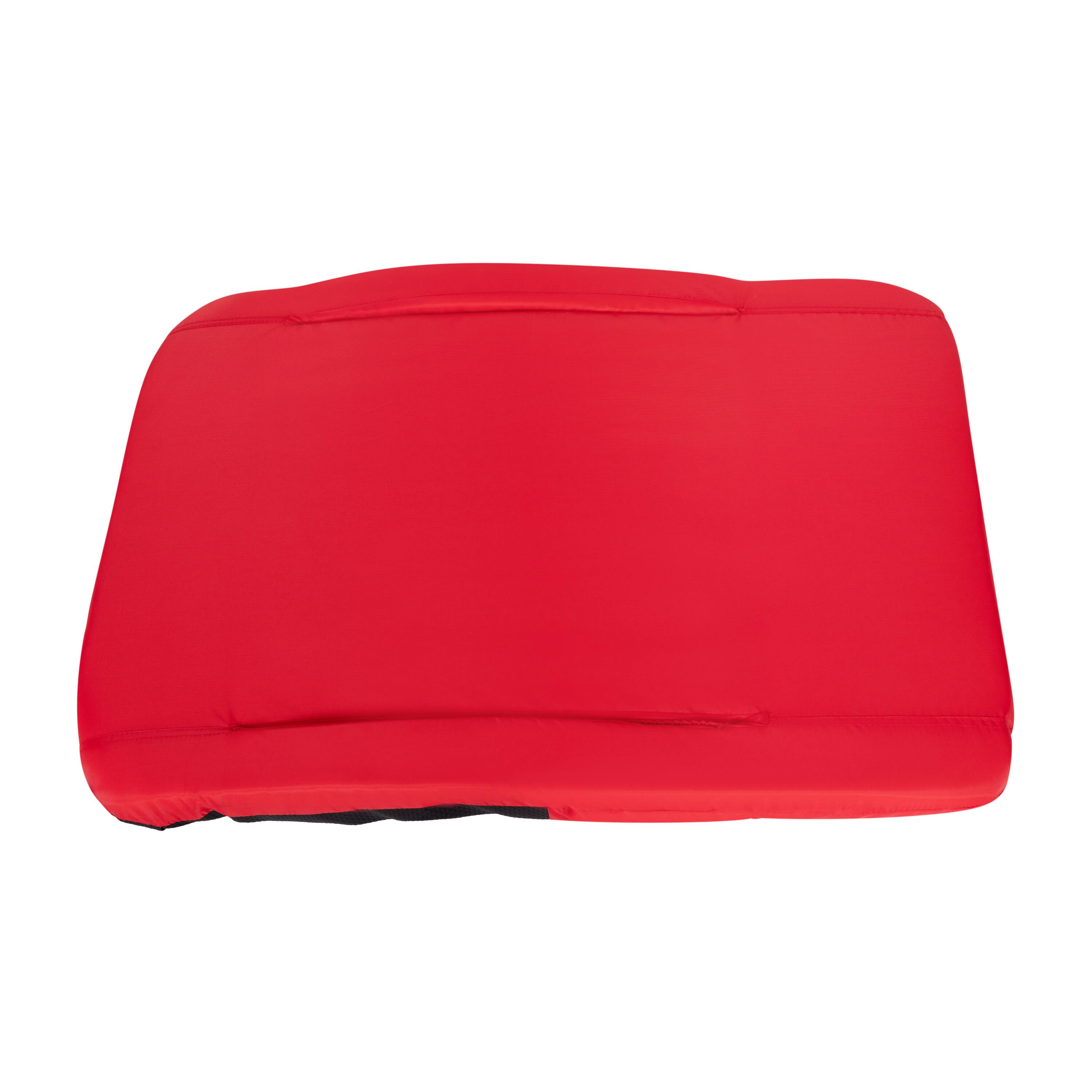 Alt View 10. Emma + Oliver - 5 Position Recline Extra Wide Padded Stadium Chair with Armrests - Red.