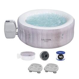 Bestway - SaluSpa AirJet Cancun Inflatable Hot Tub with SaluSpa Non Slip Spa Seat - Gray